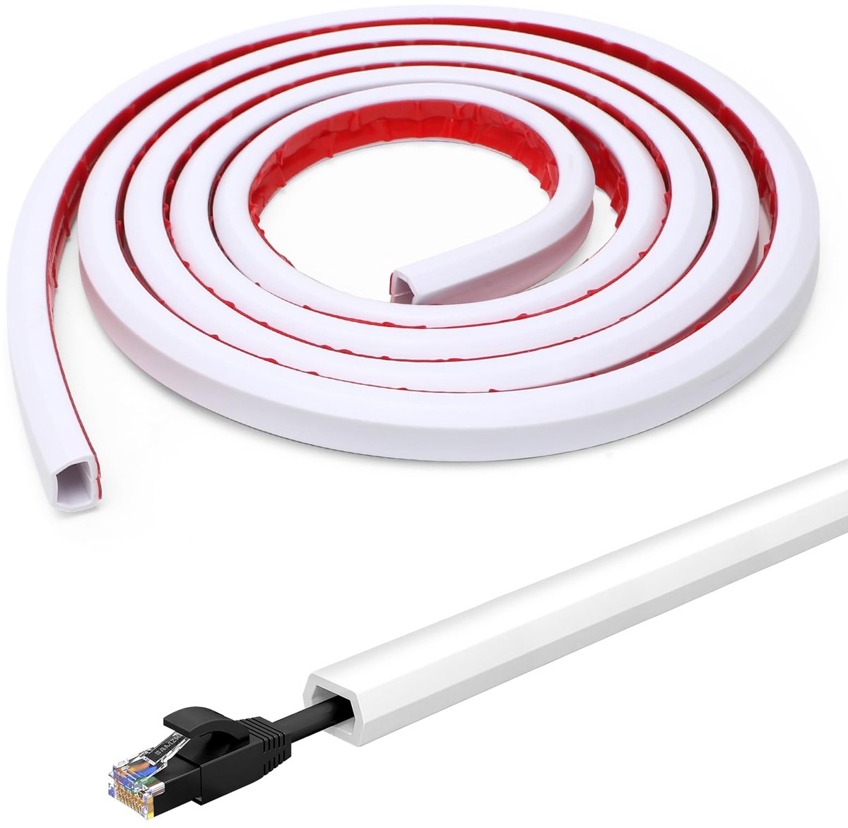 Dailygoods - Kabelgoot Wit Zelfklevend voor Verborgen Kabels - 3m