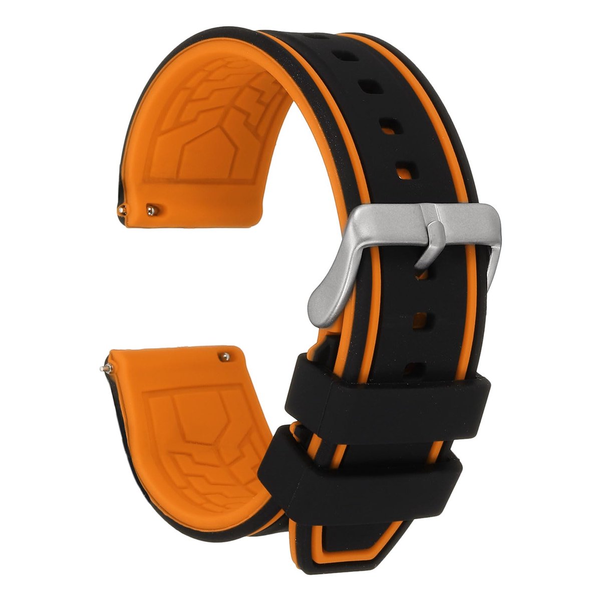 Dailygoods - Silicone Horlogeband met Snelle Ontgrendelbare Sluiting - 24mm voor Mannen en Vrouwen