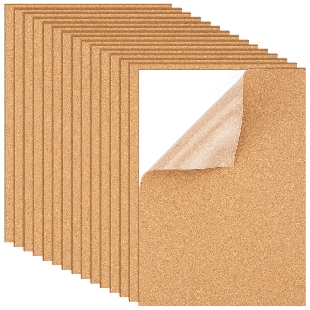 Dailygoods - 15 Vellen Zelfklevende Kurkstickers 30 x 21,3 cm voor Creatieve Projecten