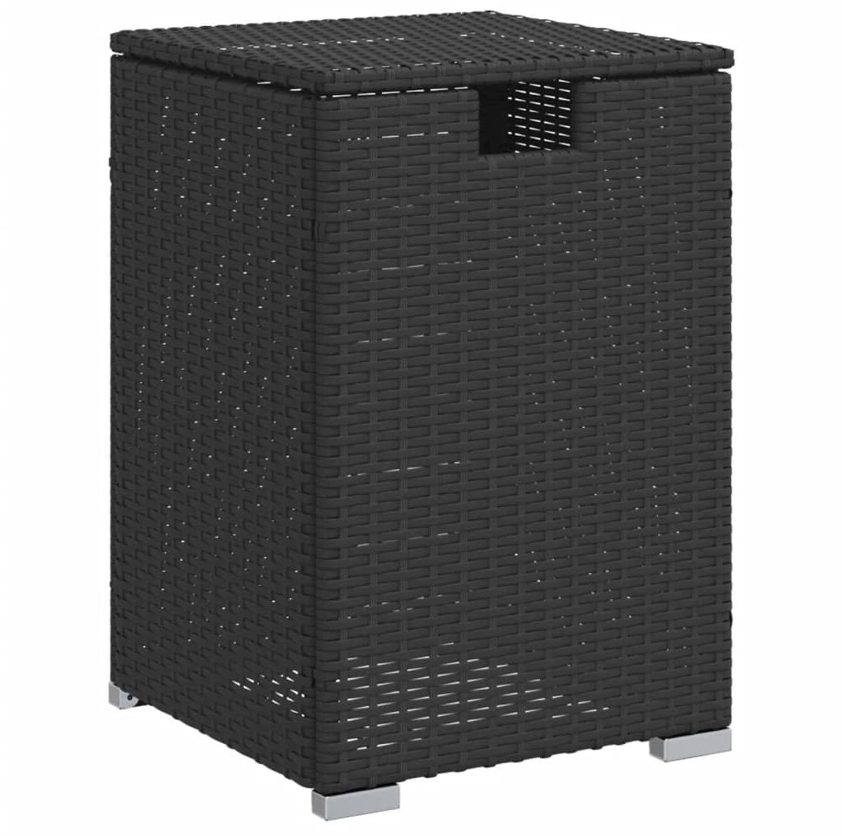 Dailygoods - Afdekkast voor Propaangasfles - Poly Rattan Zwart, 40x40x60 cm