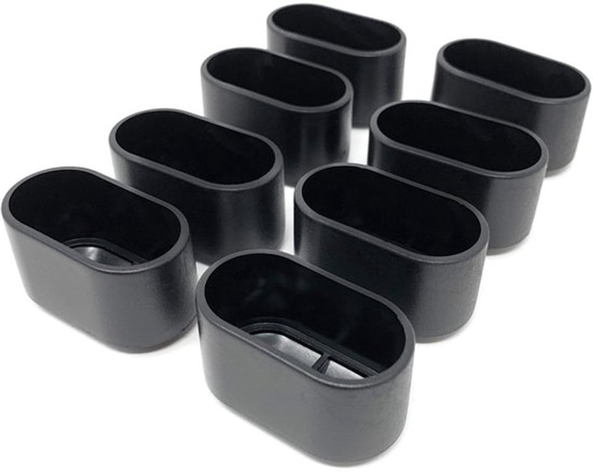 - Afdekkapjes - Stoelpootdoppen - Eenvoudige montage - 38 x 20 mm - Polyethyleen - 8 stuks