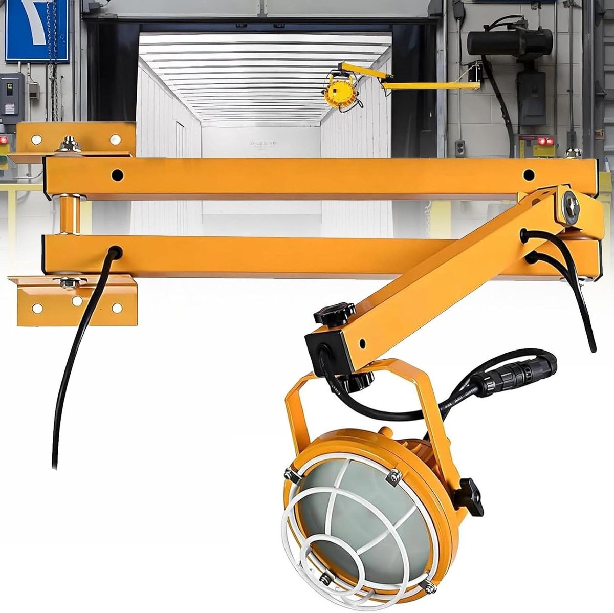 LED Laadperronlamp - Dockverlichting Werklamp - Magazijn Verlichten - 360 Graden Draaibaar - 50W 6000 Lumen - Geel