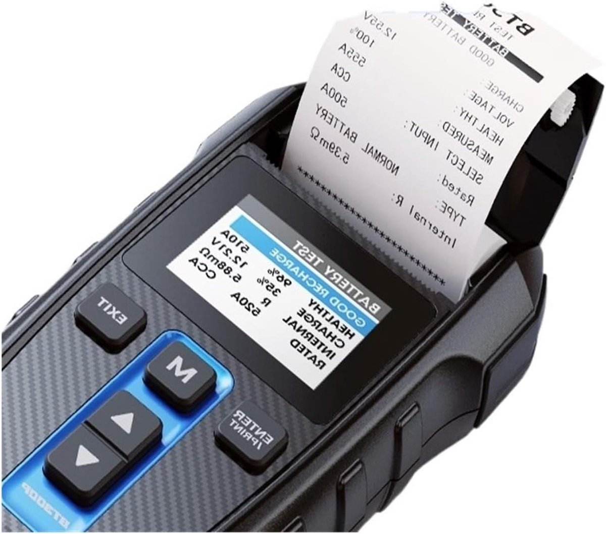 Accubesturingstester - Autobatterij Analysator - Voertuigonderhoud - Geïntegreerde Printer - 100-2000 CCA - Onbekend