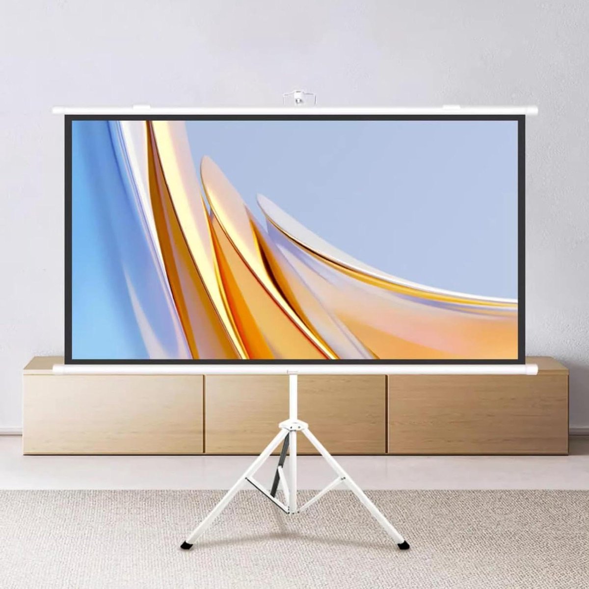 Projectiescherm met standaard - Draagbaar scherm - Thuisbioscoop films - Oogbeschermend scherm - 60 tot 72 inch - Wit