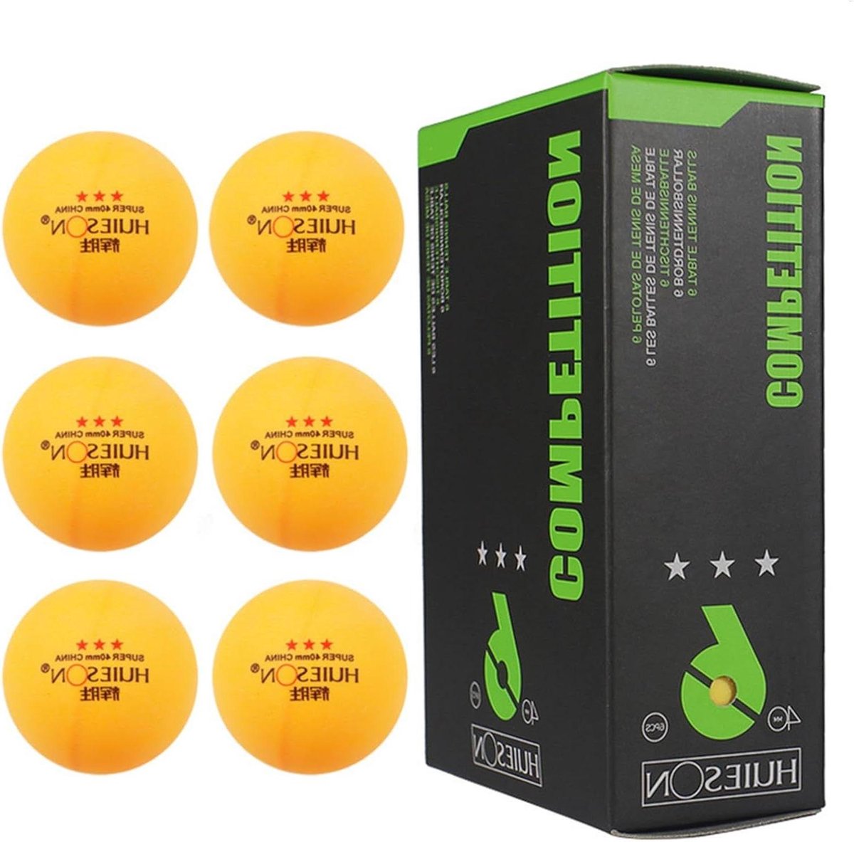Tafeltennisballen - Pingpong ballen - Wedstrijd Training - 3 Sterren Kwaliteit - 40 mm - Geel