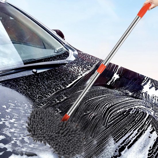 Autowasborstel Lange Steel - Autoreinigingsborstel Wasborstel - Auto Wassen - 360 Graden Draaibare Kop - 135 cm Intrekbaar - Niet gespecificeerd — afbeelding 4