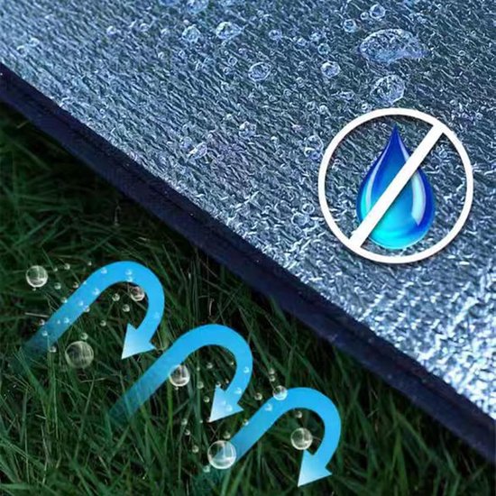 Kampeer Slaapmat - Isolerende Deken - Buiten Slapen - Dubbelzijdig Waterdicht - 200 x 200 cm - Grijs — afbeelding 2