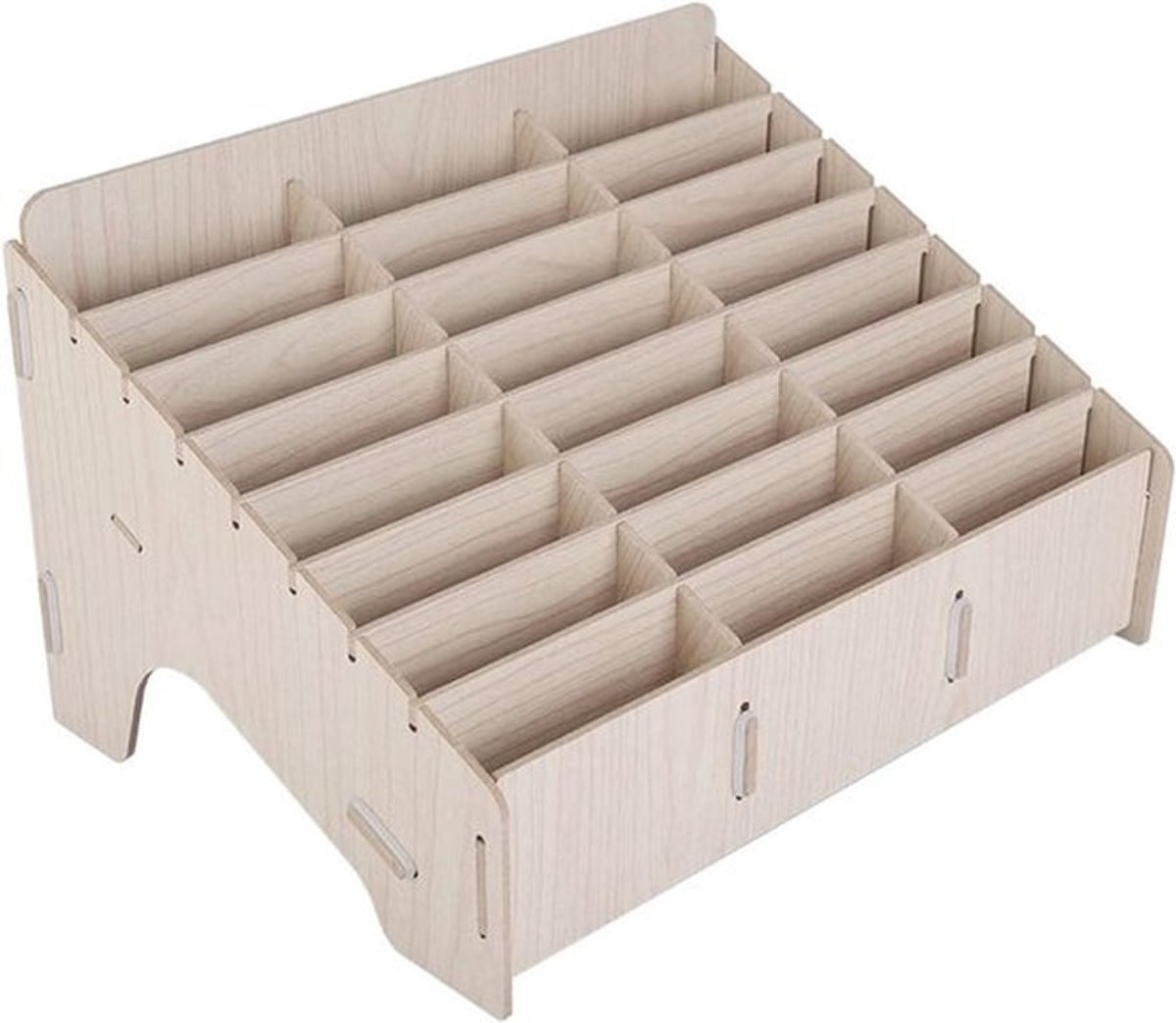Houten Opbergdoos met 24 Roosters voor Mobiele Telefoon en Accessoires