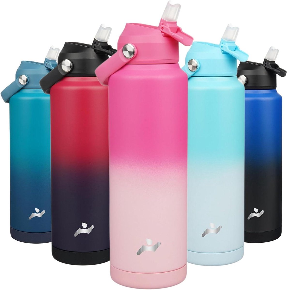 Geïsoleerde Waterfles - Thermosfles Rietje - Hydratatie Onderweg - Dubbelwandig Vacuüm Geïsoleerd - 40 oz - Sakura