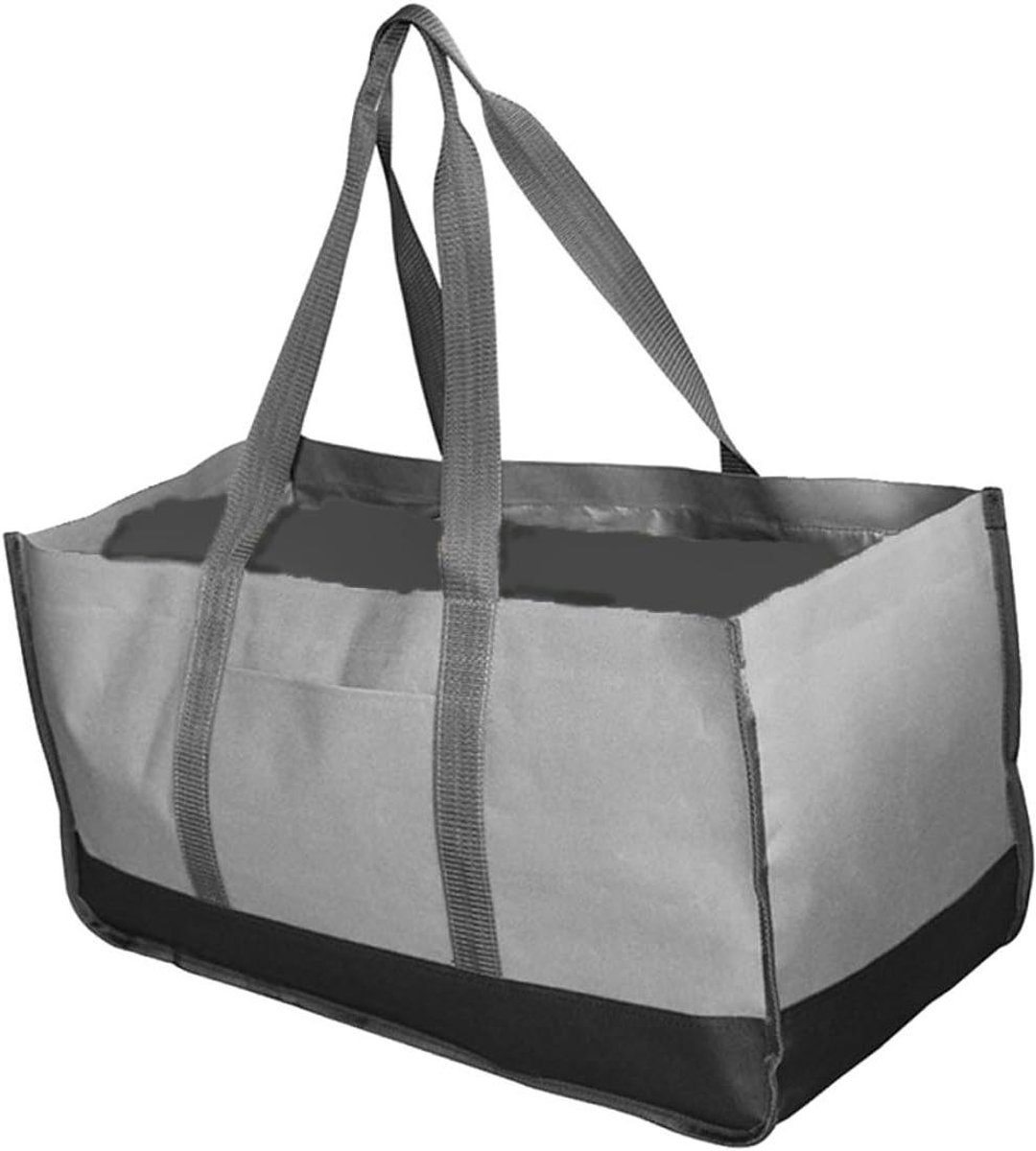 Draagbare Houtopslagzak - Houtdrager Logtas - Brandhout Transport - Grote Capaciteit - 64x33x30 cm - Grijs