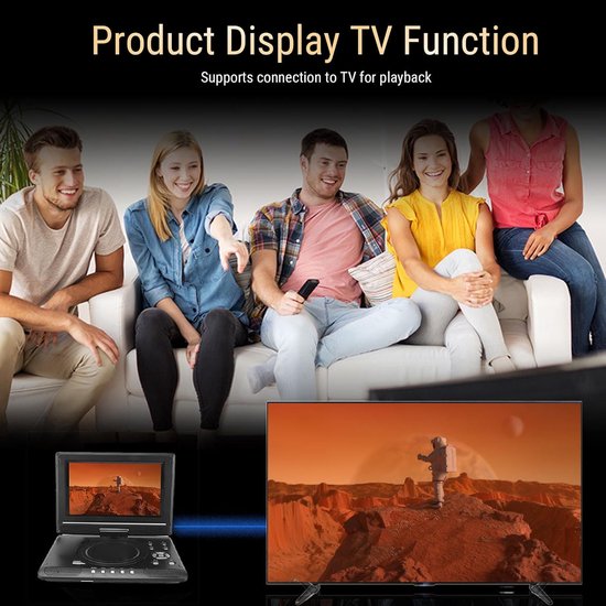 Draagbare DVD Speler - 3D Speler HD Speler - Reis Entertainment - 270° Draaibaar Scherm - 9.8 Inch - Niet gespecificeerd — afbeelding 4