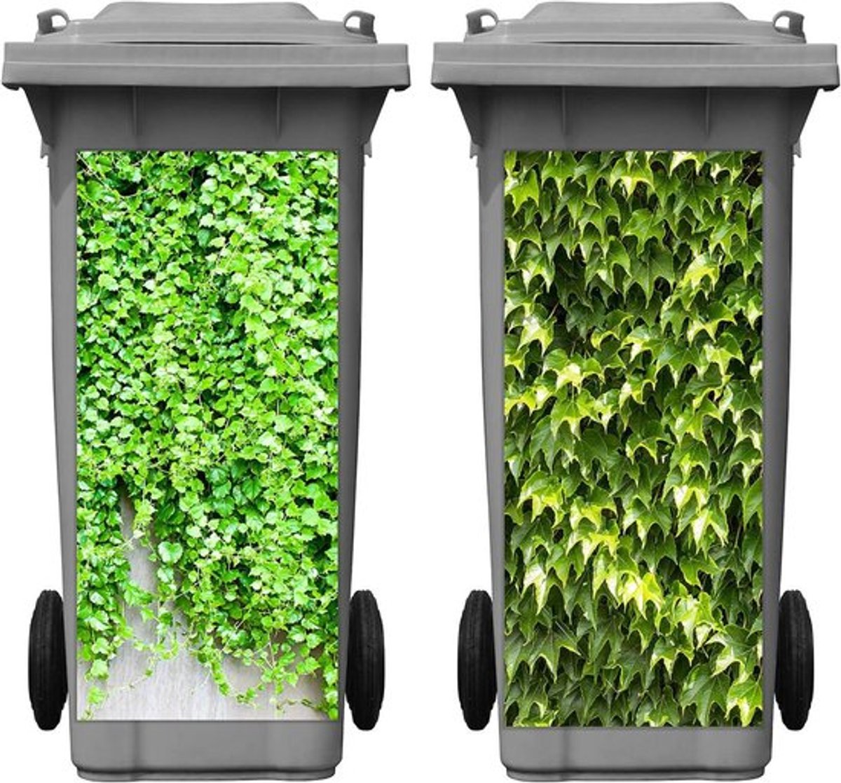 Grote Groene Bladeren Decal voor Vuilnisbak en Muurdecoratie, 35 x 70,8 cm