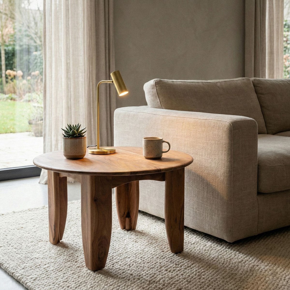 Salontafel acaciahout rond 60 cm - WL7.598
