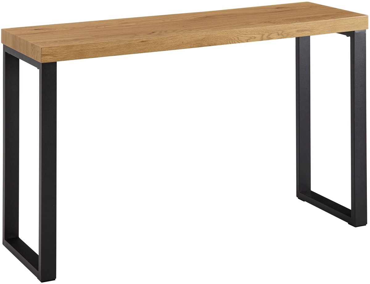 Nancy's Crasto Sidetable - Consoletafel - Bijzettafel - Eiken / Zwart - Staal - ± 120 x 40 x 75 cm