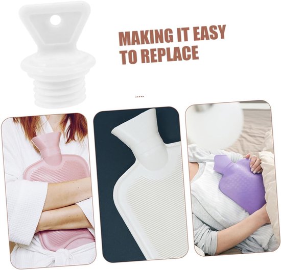 Kruik Vulstop Rubber - Vervangende Dop Kruik - Warmwaterzak Afdichten - Lekvrije Sluiting - 45 x 35 cm - Zwart — afbeelding 4
