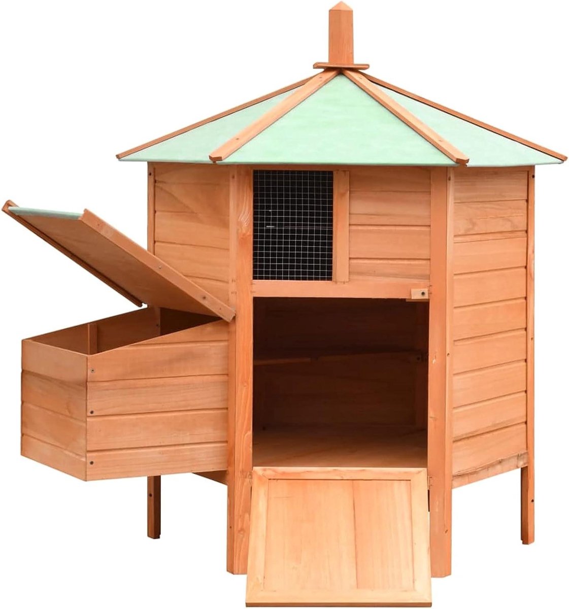 Konijnenhok Buiten - Dierenverblijf Cavia - Kleine Dieren Huisvesten - Waterdicht Grenenhout - 126 x 117 x 125 cm