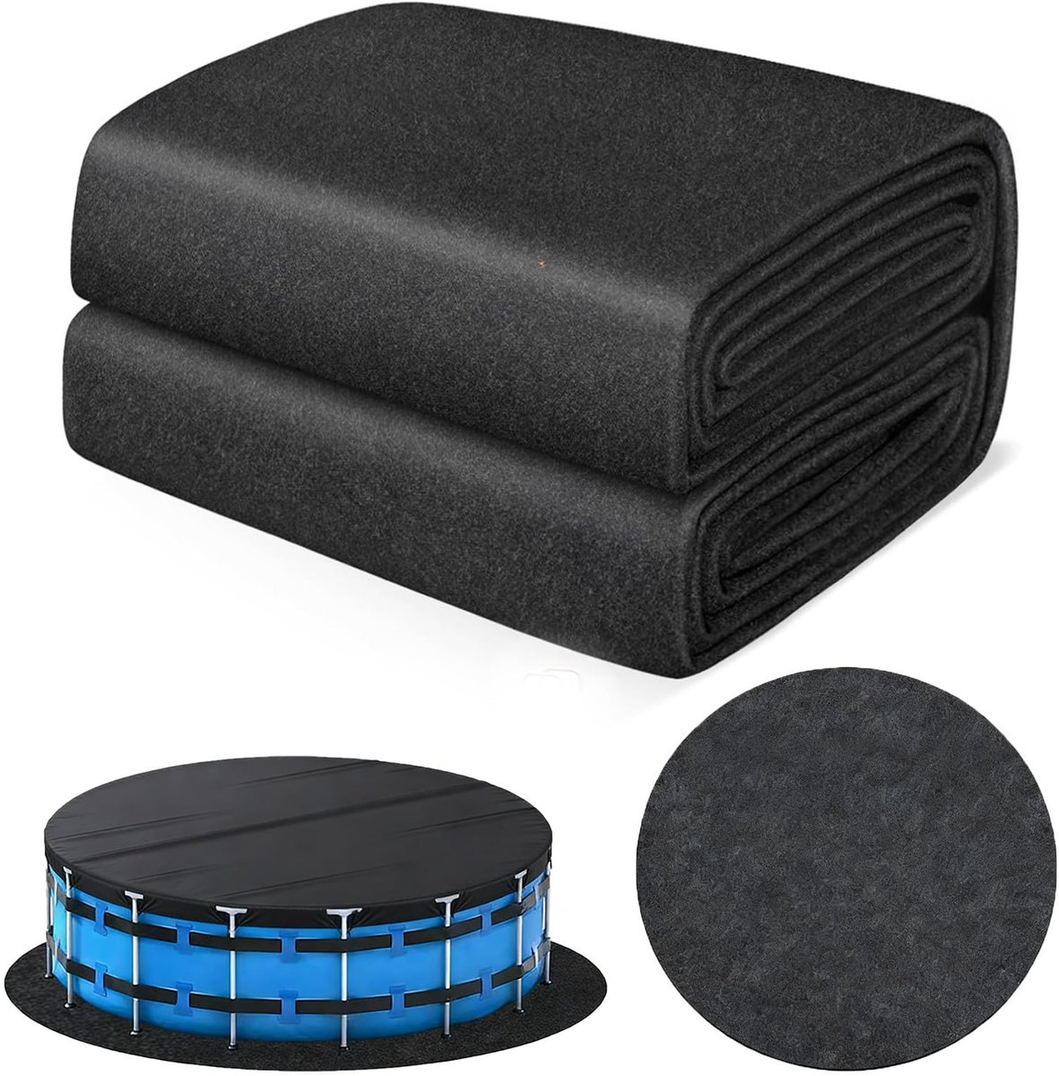 Dailygoods- Zwembadonderlegger 200 g/m² - Beschermbodem - Naadloos design - Lekbescherming - Op maat te snijden - Geschikt voor zwembaden - Zwembadmat