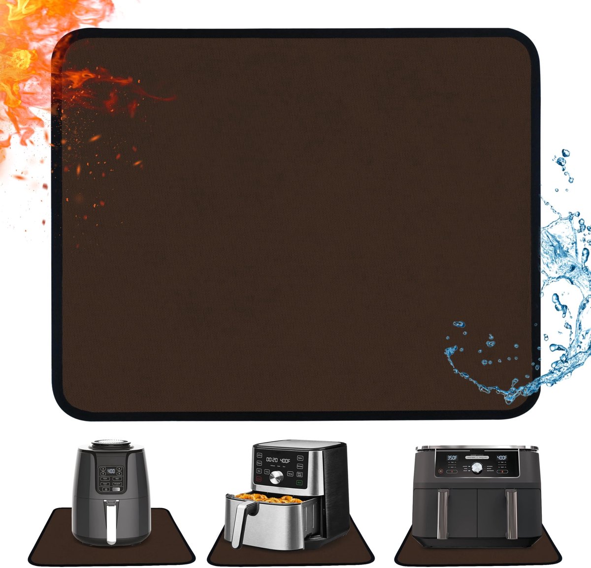 Dailygoods- Onderlegger Hittebestendig - Vuurvast - Keukenwerkblad Bescherming - 30,5 x 45,7 cm - Olie- en Waterdicht - 1 mm Dikte - Hittebestendige Mat