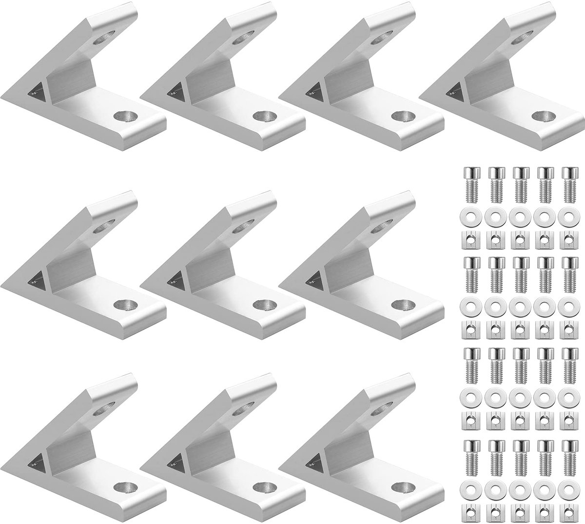 Dailygoods - 10 Stuks Montagehoek van Aluminium - 45 Graden Hoekafsluiting voor Klussen
