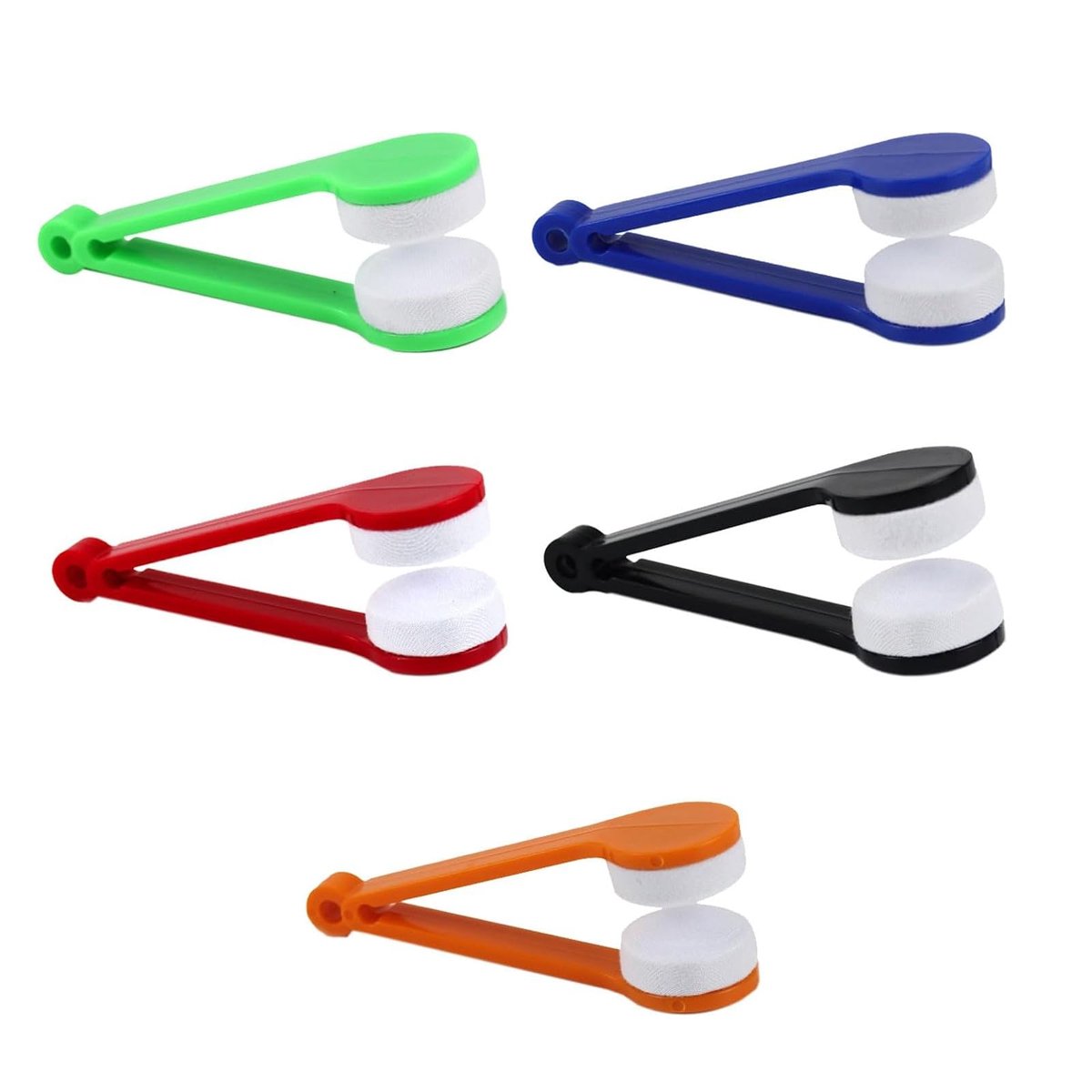 Dailygoods - 5 Stuks Mini Draagbare Brillenreinigers - Schoonmaakborstels voor Zonnebrillen en Myopie Brillen