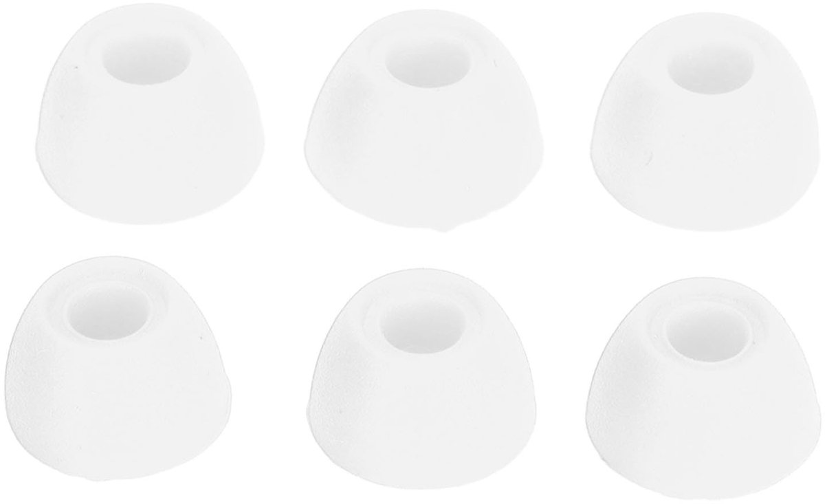 Dailygoods - 3 Paar Vervangende Oordopjes voor Buds 2 - Silicone Oordopjes, Maten S/M/L (Wit)