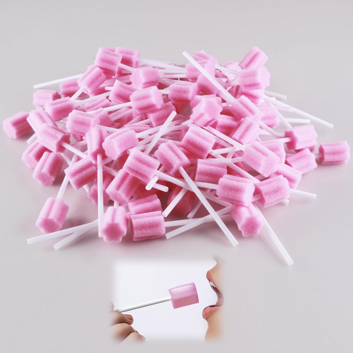 Dailygoods - Pack van 100 Wegwerp Mond Sponsen - Tandarts Verzorging