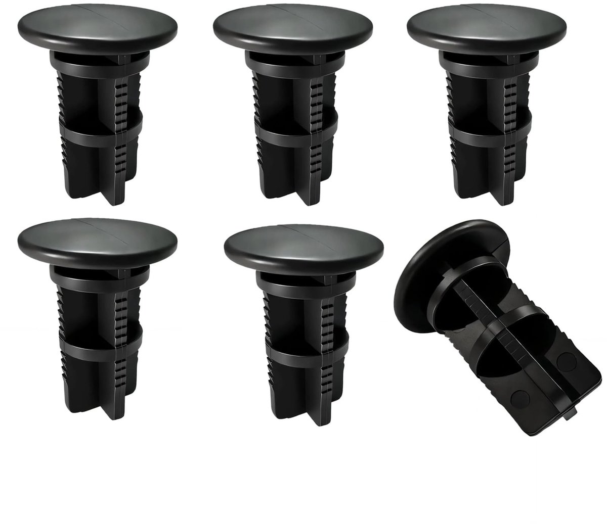 Dailygoods- Vuilniscontainerdekselbevestiging set van 6 - Scharnierpennen - Zwart - Voor 240 liter vuilnisbakken - Eenvoudige montage - Duurzame constructie - Vuilnisbakdeksel