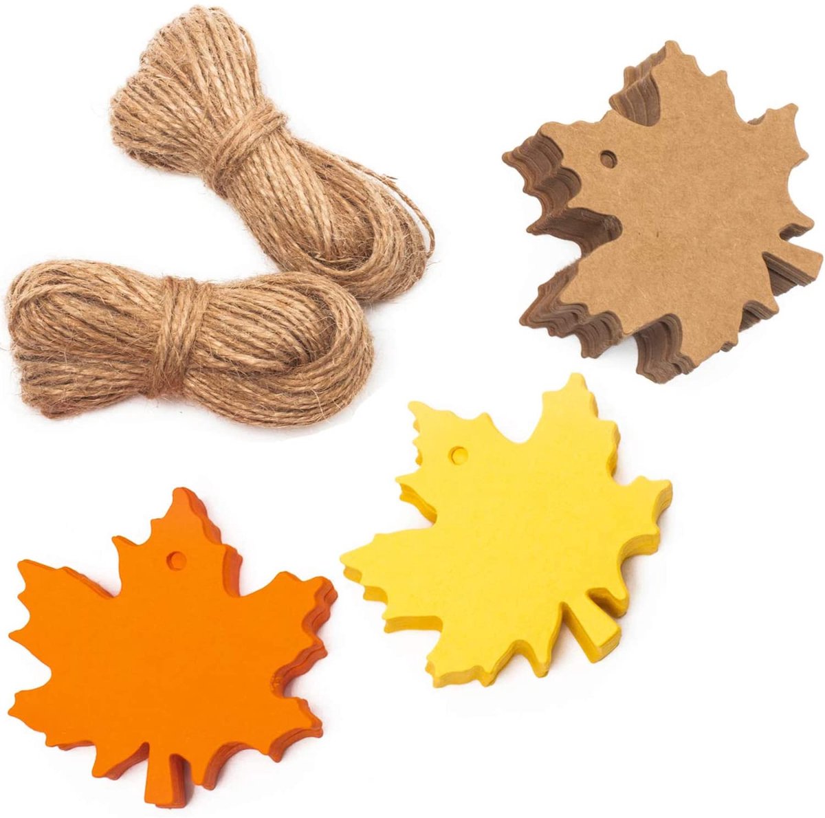 Dailygoods - 150 Stuks Papieren Cadeaulabels met Jute Koord - Voor Herfst en Bruiloft
