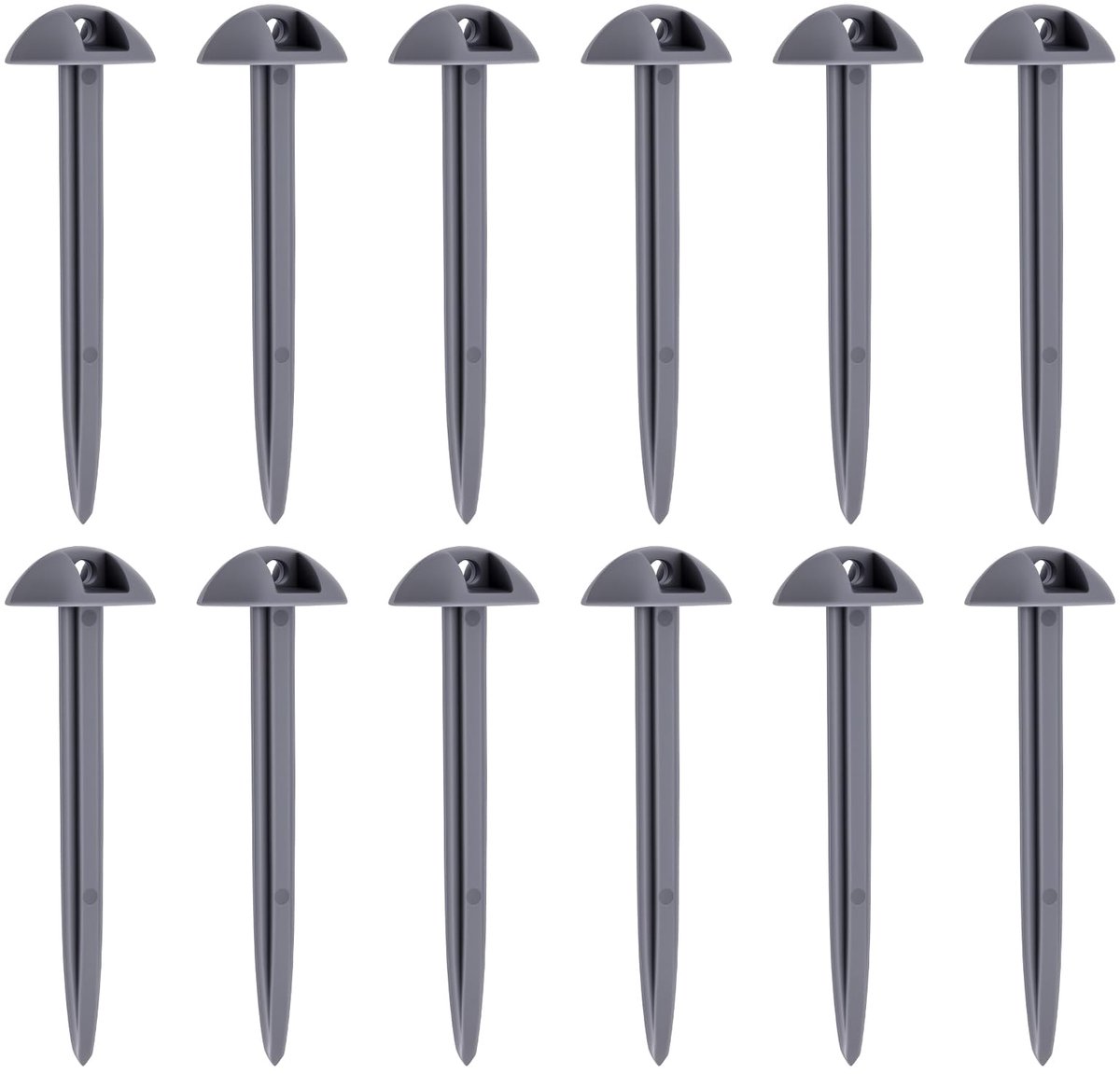 Dailygoods - 60 Stuks Grijze Koepelvormige Grondzeil Tentharingen - Ideaal voor Tuinieren en Wandelen
