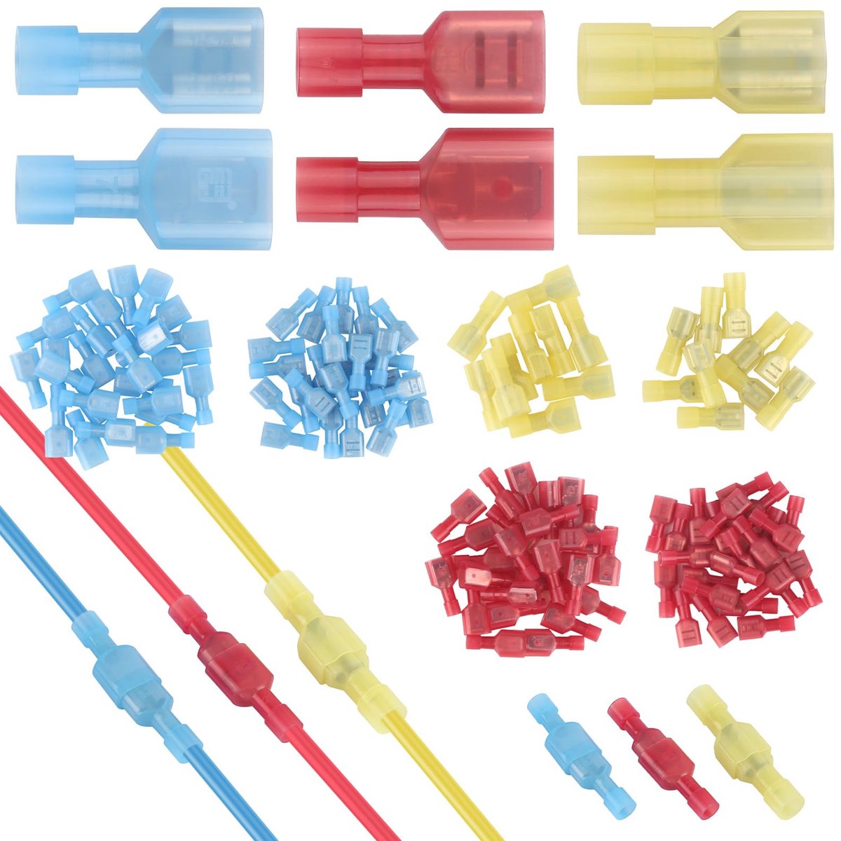Dailygoods - 120 Stuks Geïsoleerde Elektrische Lugs Set voor Auto en Kabels