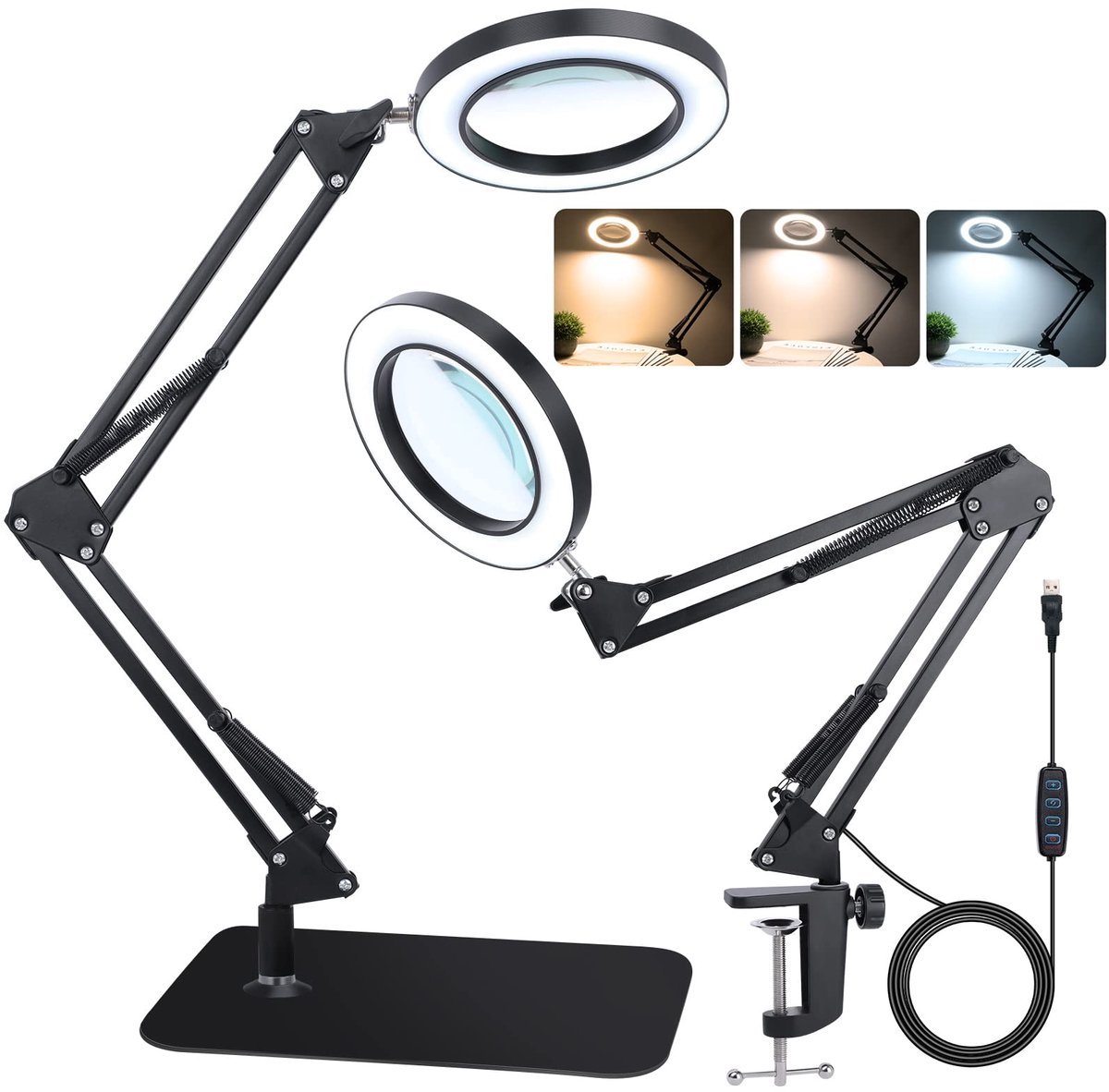Dailygoods - 2-in-1 Loep met Licht en Statief - 10X Vergroting