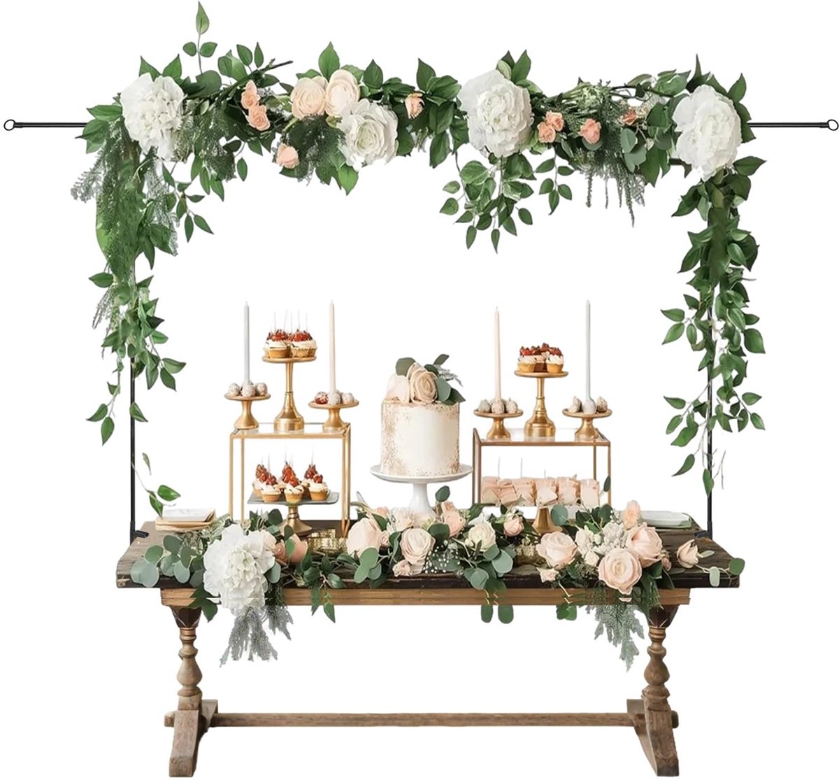 Dailygoods- Tafelboog Verstelbaar - Tafelstandaard Met Klem - Decoratief Tafelframe - Metalen Tafelboogstandaard - Geschikt Voor Feestdagen - Eenvoudige Montage