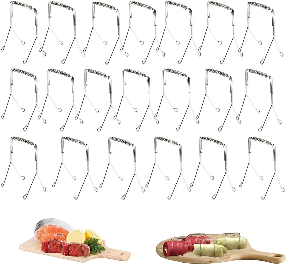 Dailygoods- Rouladeklemmen 20 stuks - Roestvrij Staal 304 - Herbruikbaar - Veilig en Duurzaam - Eenvoudig Schoon te Maken - Vast Ontwerp - Klemmen