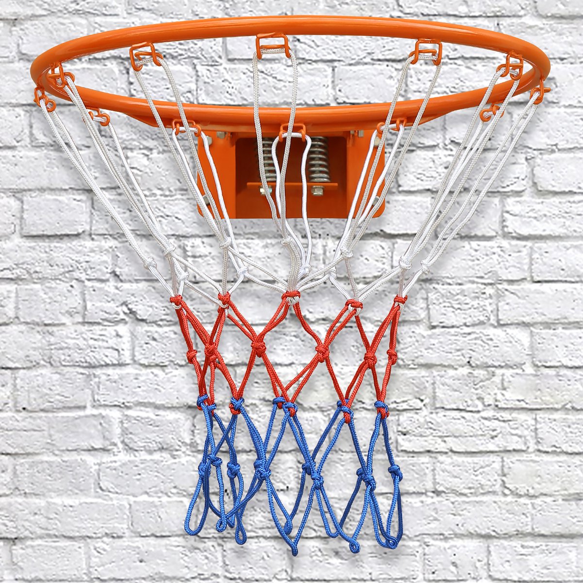 Basketbalring Dubbele Veer 45 Cm Wandmontage IJzer Oranje Met Net Weerbestendige Laag Voor Thuistraining En Buitengebruik