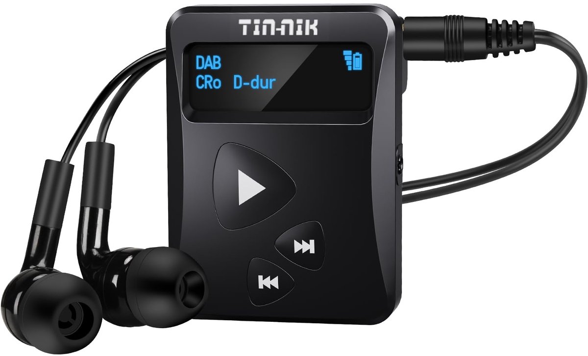 Draagbare DAB/DAB+/FM Radio Mini met Oplaadbare Accu en Oortjes - Digitaal Pocket RDS