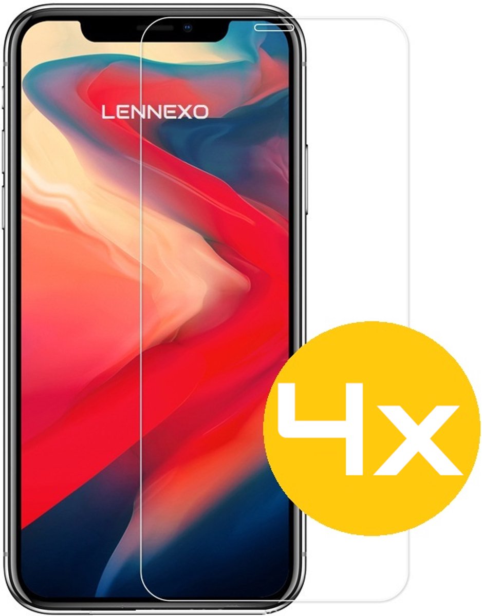 Screenprotector Geschikt Voor iPhone 11/XR - Glasplaat - Tempered Glass - 4 Stuks