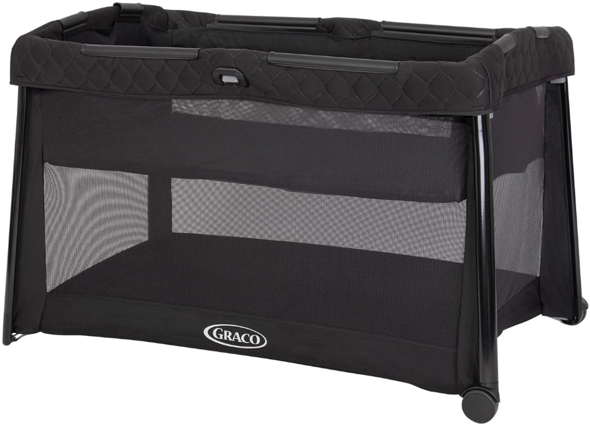 SnelShoppen - Graco FoldLite LX Reiswieg met Wieg, Opvouwbaar, Lichtgewicht, Ideaal voor Thuis en Op Reis, Midnight Fashion, Comfortabel en Veilig voo