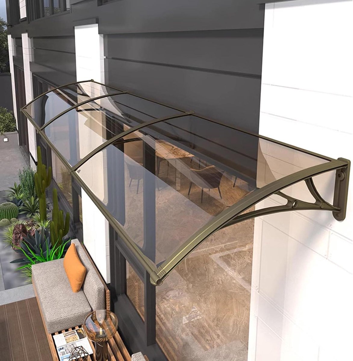 Deur Luifel - Terrasoverkapping Raam - Buiten Beschermen - Polycarbonaat Paneel - 100 x 100 cm - Transparant