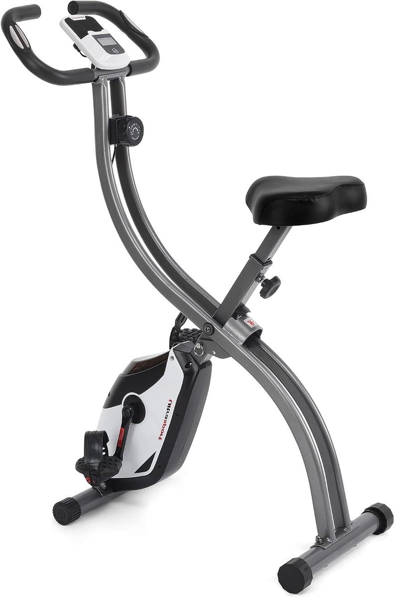 Hometrainer F-Bike - Fitnessfiets Indoor - Cardio Training - Opvouwbaar Ruimtebesparend - ca. 80 x 45 x 121 cm - Zwart/Zilver