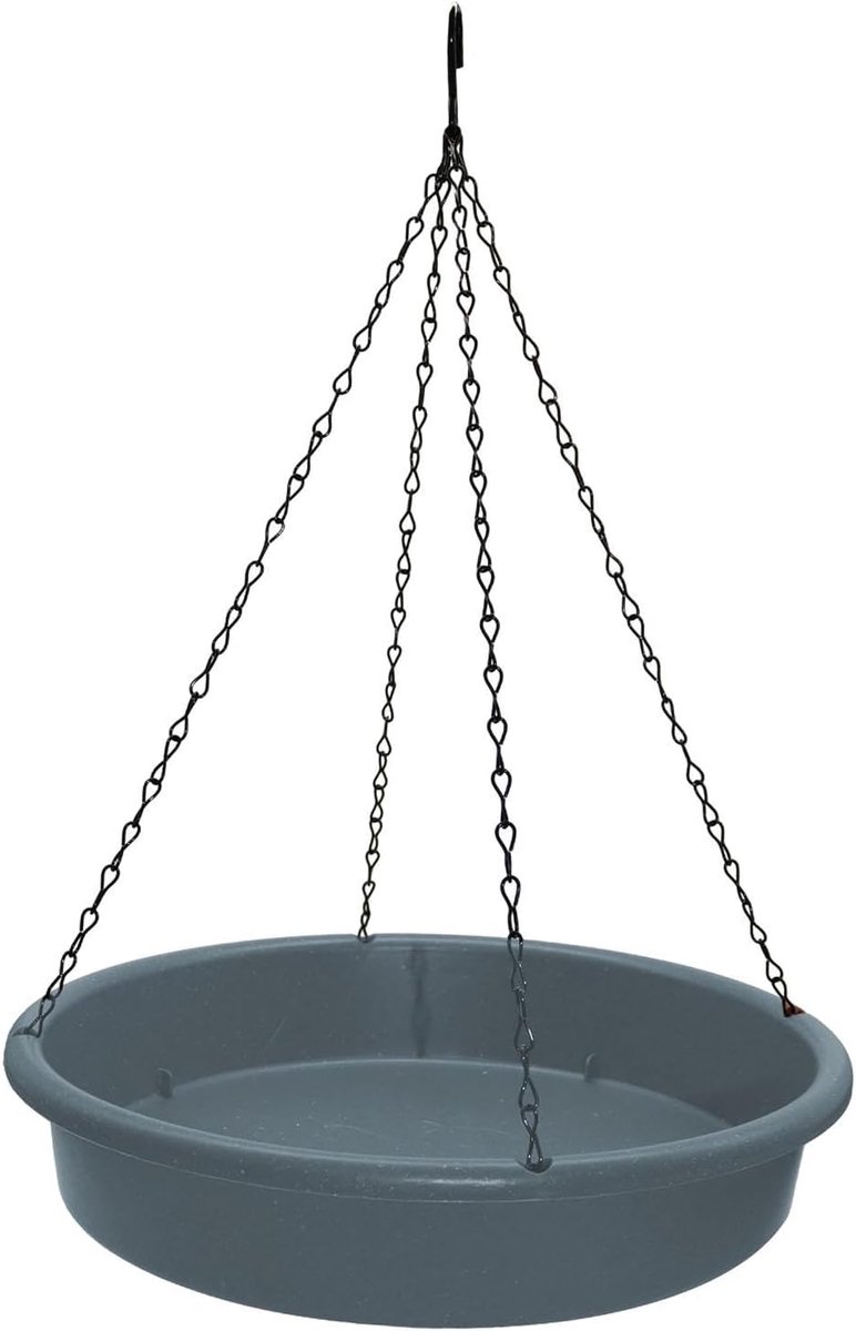 Hangende vogelvoederbak voor buiten, drinkbak voor wilde vogels, vogelbad voor buiten, geschikt voor tuinbalkons,grijs