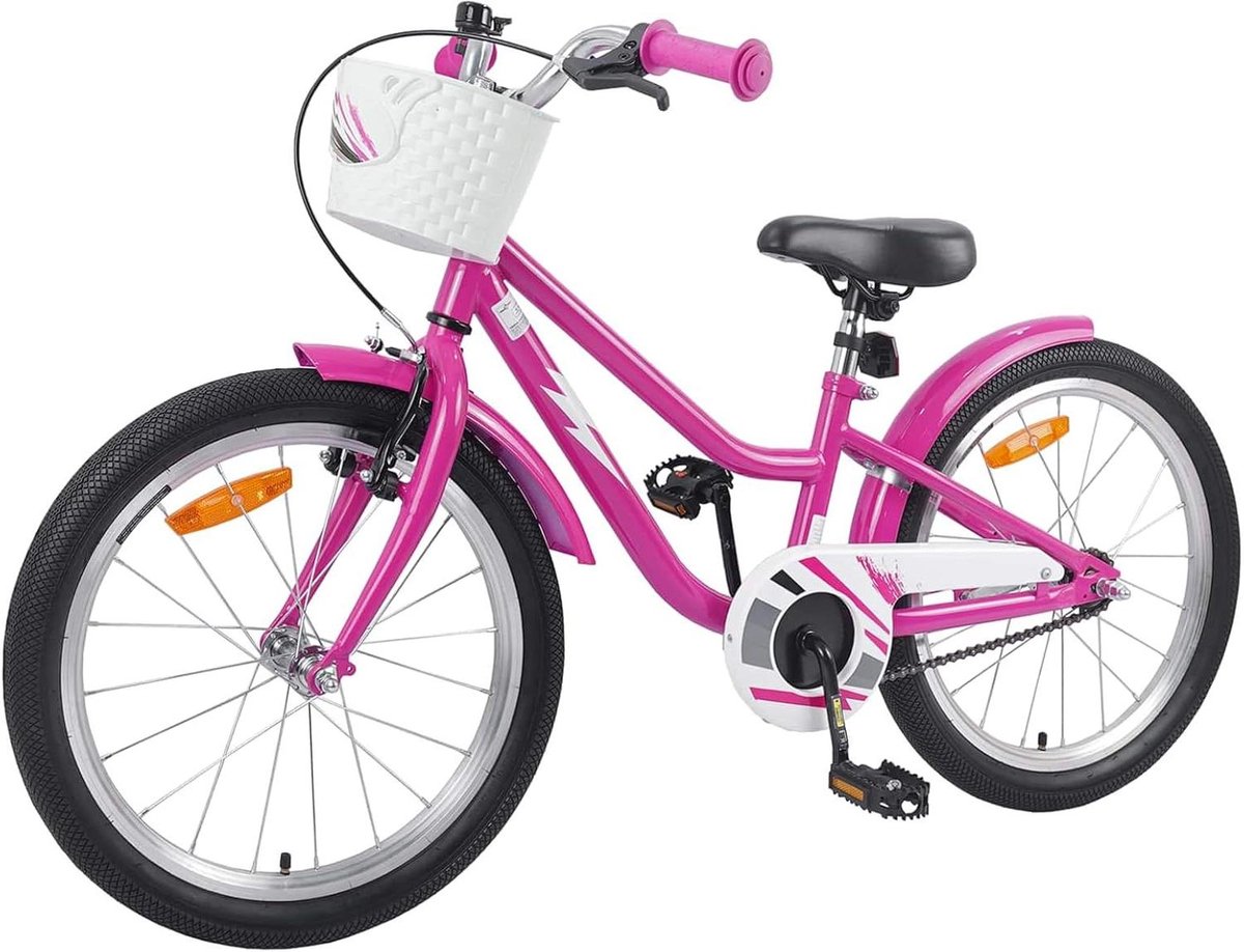 Kinderfiets sfiets sfiets Vrije Tijd Stabiele Constructie 18 inch Donkerroze