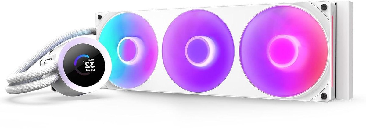 CPU Waterkoeler - Vloeistofkoeling Systeem - Computer Prestaties - Aanpasbaar LCD Scherm - 360mm Radiator - Wit