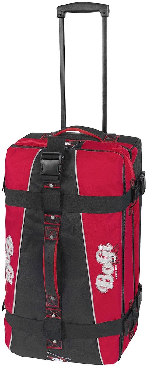 SnelShoppen - BoGi Bag reistas rolkoffer reiskoffer 72 cm 85 L rood/zwart met wielen voor vakantie, weekendjes weg, camping en sport
