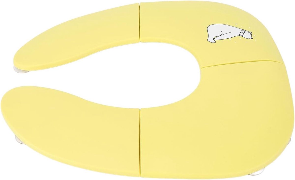 Opvouwbare Toiletbril - Reispotje Peuters - Toilettraining Thuis - Antislip Zuignap - 35 x 29 cm - Geel