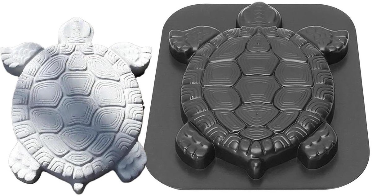 Beton Mal - Bestrating Schildpad - Tuin Decoratie Maken - Herbruikbaar Ontwerp - 44x38cm - Grijs