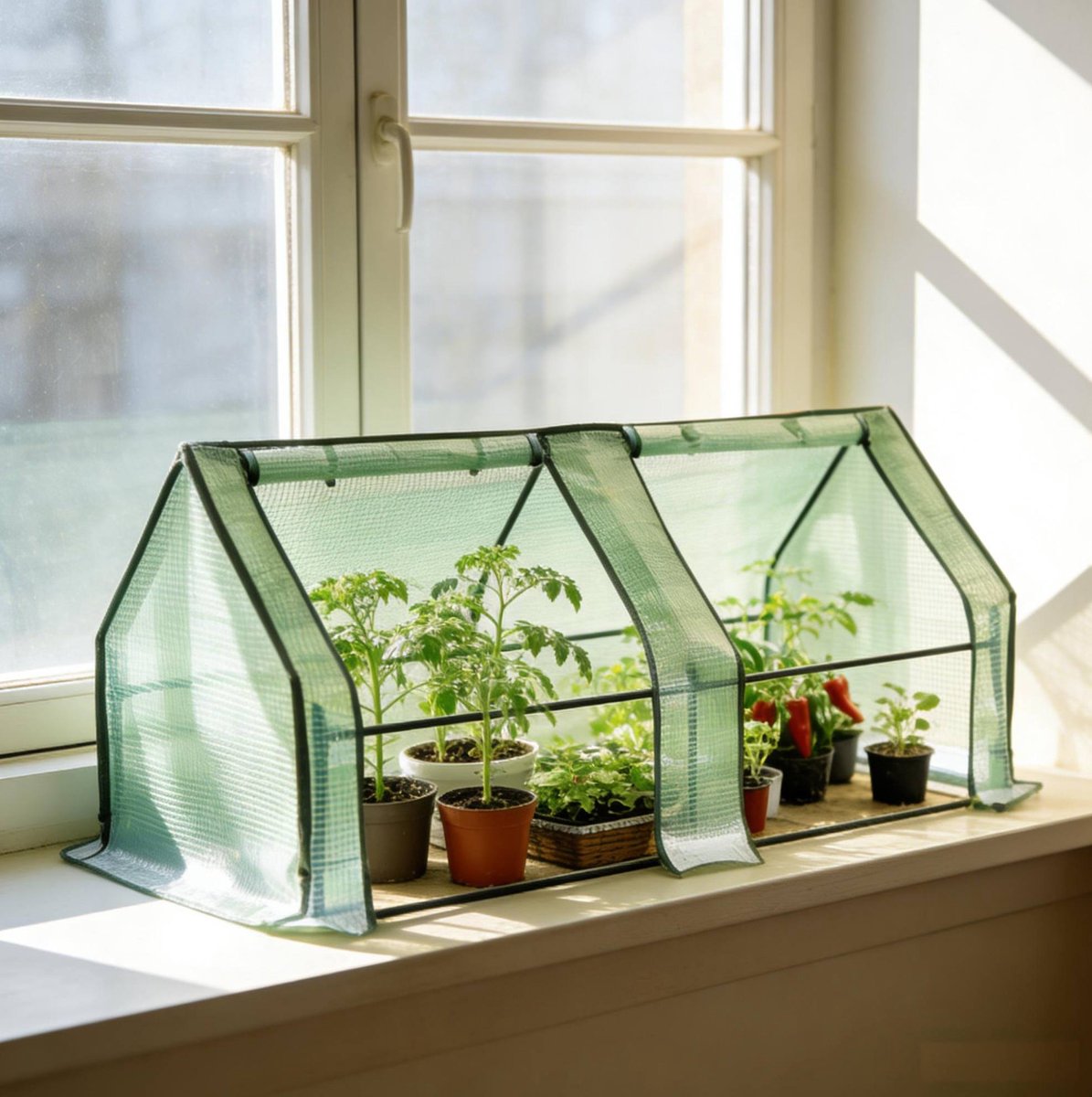 FloraGrace Kas – 180 X 90 X 90 Cm – PE Folie En Staal – Groen – Mini Kweekkas Voor Balkon Terras En Tuin – Met Ritssluitdeuren