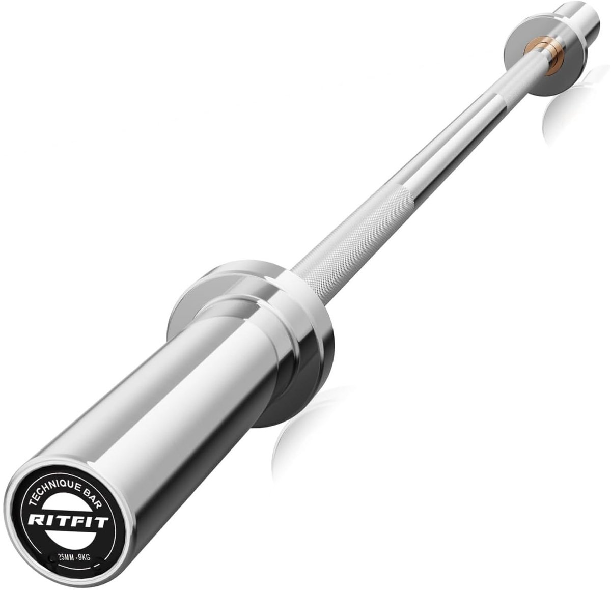 SnelShoppen - Olympische Halterstang 120 cm, Ø 25 mm, 160 kg Draagkracht, Korte Halterstang met Naaldlager en Veiligheidsclips voor Krachttraining en