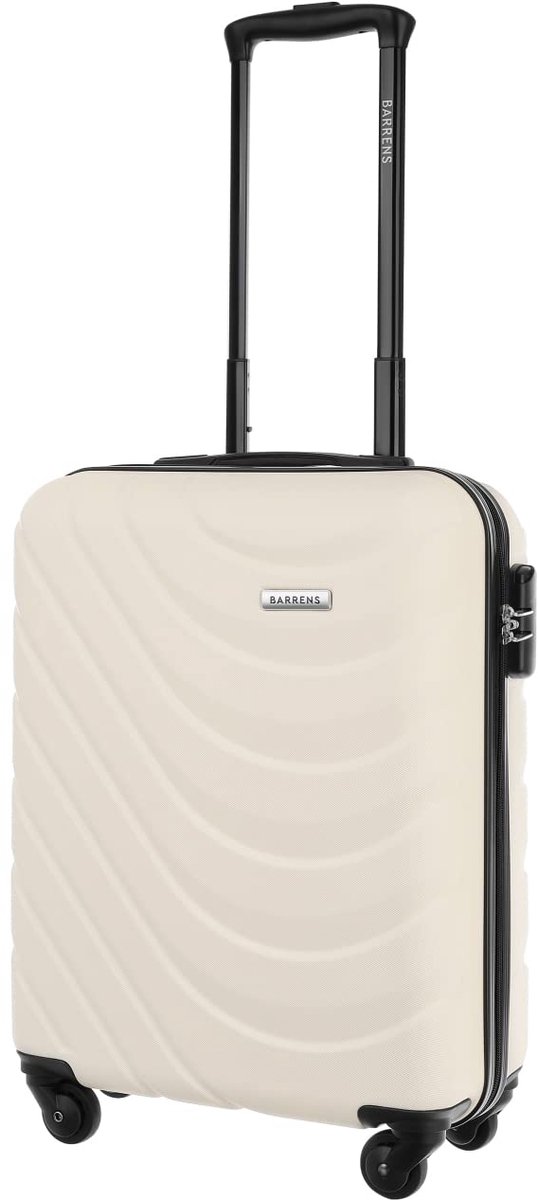 SnelShoppen - Handbagagekoffer 55 x 40 x 20 cm | Lichtgewicht ABS met Cijferdeurslot | Flexibele Greep | 360-Graden Wielen | Beige Reis Koffer voor Va