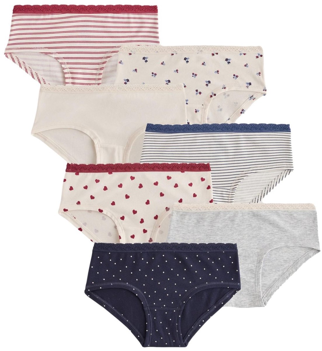 Next - Meisjes - Set van 7 hipsters - Rood
