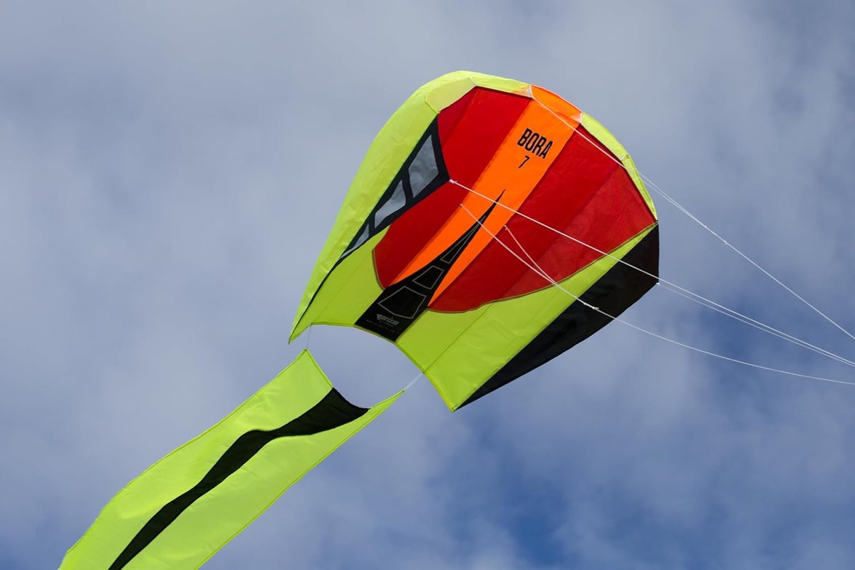 Parafoil Vlieger - Stokloze Vlieger - Buiten Spelen - Grote Lange Staart - 124 x 81 cm - Rood